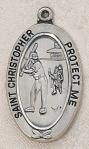 St. Christopher Girls Softball Sports Medal - Sterling Silver - 1 Inch with 18 Inch Chain