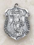 St. Michael Saints Medal Badge - Sterling Silver - 5/8 Inch - Patron Saint of Police