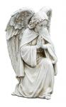 Kneeling Praying Angel Outdoor Garden Statue - 12 Inch - Stone Resin Mix