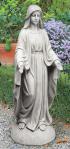 Blessed Virgin Mary Outdoor Garden Church Statue - 36 Inch - Antique Stone Looking Resin