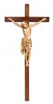 Wall Crucifix - 34 Inch - Walnut Cross With Antique Pewter Corpus