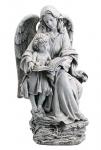 Angel With Child Outdoor Garden Statue - 19 Inch - Resin