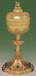 Gold Plated with Silver Plated Accents Agnes Dei Ciborium - 300 Host Capacity