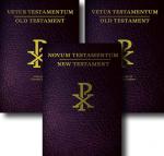 Clementine Vulgate Latin / English Bible - 3 Volume Set - Burgundy Bonded Leather Cover