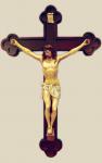**** Discontinued **** Byzantine Crucifix With Handpainted Alabaster Corpus - 24 Inch - Made in Italy