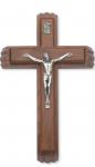 Sick Call Crucifix Set - 13 Inch Walnut