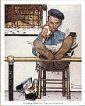 Feeding Time Art Poster Print by Norman Rockwell