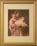 Lambs Gold Framed Print - 13 x 15.5 Inch - William Bouguereau