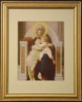 Virgin Jesus and John the Baptist Gold Framed Print - 13 x 15.5 Inch - William Bouguereau