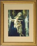 Virgin Baby Jesus and John the Baptist Gold Framed Print - 13 x 15.5 Inch - William Bouguereau