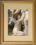 Angel praying from The Assault Gold Framed Print - 13 x 15.5 Inch - William Bouguereau