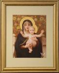 Madonna of the Lilies Gold Framed Print - 13 x 15.5 Inch - William Bouguereau
