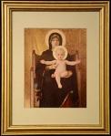 The Seated Madonna Gold Framed Print - 13 x 15.5 Inch - William Bouguereau