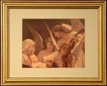 Angels from Song of the Angels Gold Framed Print - 13 x 15.5 Inch - William Bouguereau