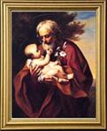 St. Joseph With Baby Jesus Gold Framed Print 13 X 15.5