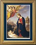 Kneeling Madonna and Child Gold Framed Print 13 X 15.5