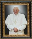 Pope Benedict Framed Print - 12.25 x 14.5 Inch Gold & Black Frame