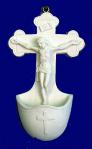 Crucifixion Alabaster Holy Water Font - 5.5 Inch