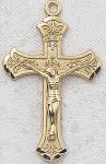 Crucifix - Gold Plated - 1.25 Inch Long with 18 Inch Chain