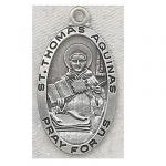 St. Thomas Aquinas  Medal - Sterling Silver - 1 Inch With 24 Inch Chain
