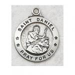 St. Daniel Medal - Sterling Silver - 7/8 Inch with 20 Inch Chain