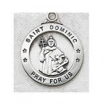 St. Dominic Medal - Sterling Silver - 7/8 Inch with 20 Inch Chain