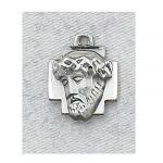 Ecce Homo Medal - Head of Christ Medal - Sterling Silver Medal - 5/8 Inch with 18 Inch Chain