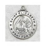 St. Elizabeth Medal - Sterling Silver - 3/4 Inch with 20 Inch Chain