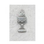 First Communion Necklance Pendant - Sterling Silver - 5/8 Inch With 18 Inch Chain