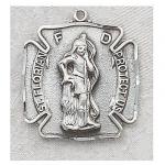 St. Florian Medal - Sterling Silver - 1 Inch With 24 Inch Chain