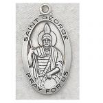 St. George Medal - Sterling Silver - 1 Inch With 24 Inch Chain