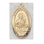 St. Gerard Medal - Gold Plated - 7/8 Inch With 18 Inch Chain