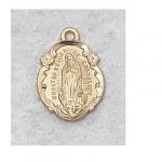 Our Lady of Guadalupe Medal - Gold Plated - 5/8 Inch With 18 Inch Chain