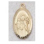 St. Joseph Medal - Gold Plated - 1 Inch With 24 Inch Chain