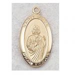 St. Jude Medal - Gold Plated - 7/8 Inch with 18 Inch Chain