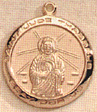 St. Jude Medal - 14 KT Gold - 3/4 Inch Without Chain