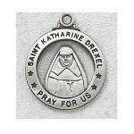 St. Katherine Drexel Medal - Sterling Silver - 7/8 Inch with 20 Inch Chain