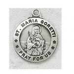 St. Maria Goretti Medal - Sterling Silver - 3/4 Inch with 20 Inch Chain