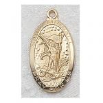 St. Michael Medal - Gold Plated - 1 Inch With 24 Inch Chain