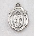 Miraculous Medal Sterling Silver Medal - 5/8 Inch with 18 Inch Chain