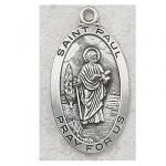 St. Paul Medal - Sterling Silver - 1 Inch With 24 Inch Chain