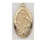 St. Peregrine Medal - Gold Plated - 7/8 Inch With 18 Inch Chain