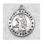 St. Raphael Medal - Sterling Silver - 3/4 Inch with 20 Inch Chain