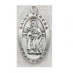 St. Teresa of Avila Medal - Sterling Silver - 7/8 Inch With 18 Inch Chain