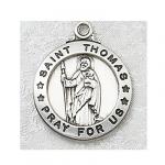 St. Thomas Medal - Sterling Silver - 3/4 Inch with 20 Inch Chain