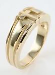 Mens Cross Wedding Ring Band - 14 KT Gold - Size 10