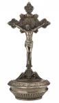 St. Benedict Crucifix Holy Water Font - 9.5 Inch - Cold Cast Bronze