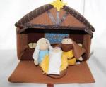 Plush Nativity Toy Set - 4 Piece Set - With Handled Manger