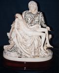 Pieta Statue - 15.5 Inch - Alabaster Statue on Marble Base